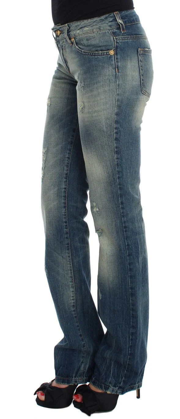 Cavalli Blue Cotton Low Waist Jeans - W26 - Jeans