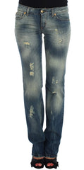 Cavalli Blue Cotton Low Waist Jeans - W26 - Jeans