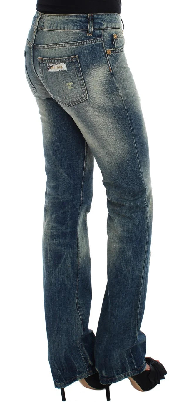 Cavalli Blue Cotton Low Waist Jeans - W26 - Jeans