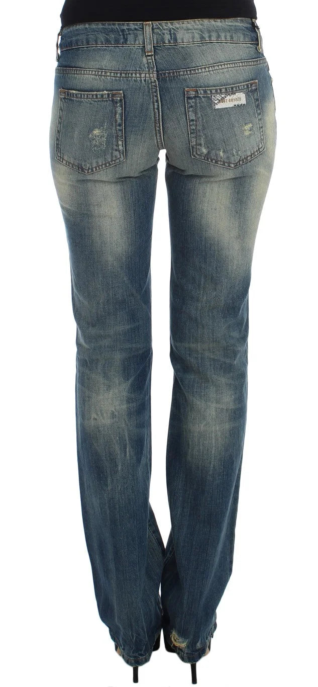 Cavalli Blue Cotton Low Waist Jeans - W26 - Jeans