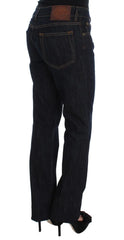 Cavalli Blue Cotton Straight Fit Stretch Jeans - Jeans