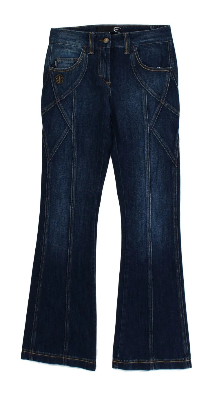 Cavalli Blue Cotton Stretch Low Waist Jeans - W26 - Jeans