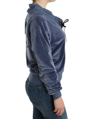 Cavalli Blue velvet cotton sweater - IT42|M - Sweaters