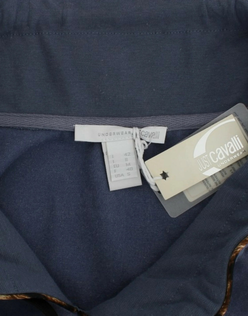 Cavalli Blue velvet cotton sweater - IT42|M - Sweaters