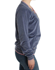 Cavalli Blue velvet zipup sweater - Cardigans
