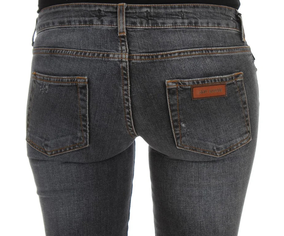 Cavalli Blue Wash Cotton Blend Slim Fit Jeans - W25 - Jeans