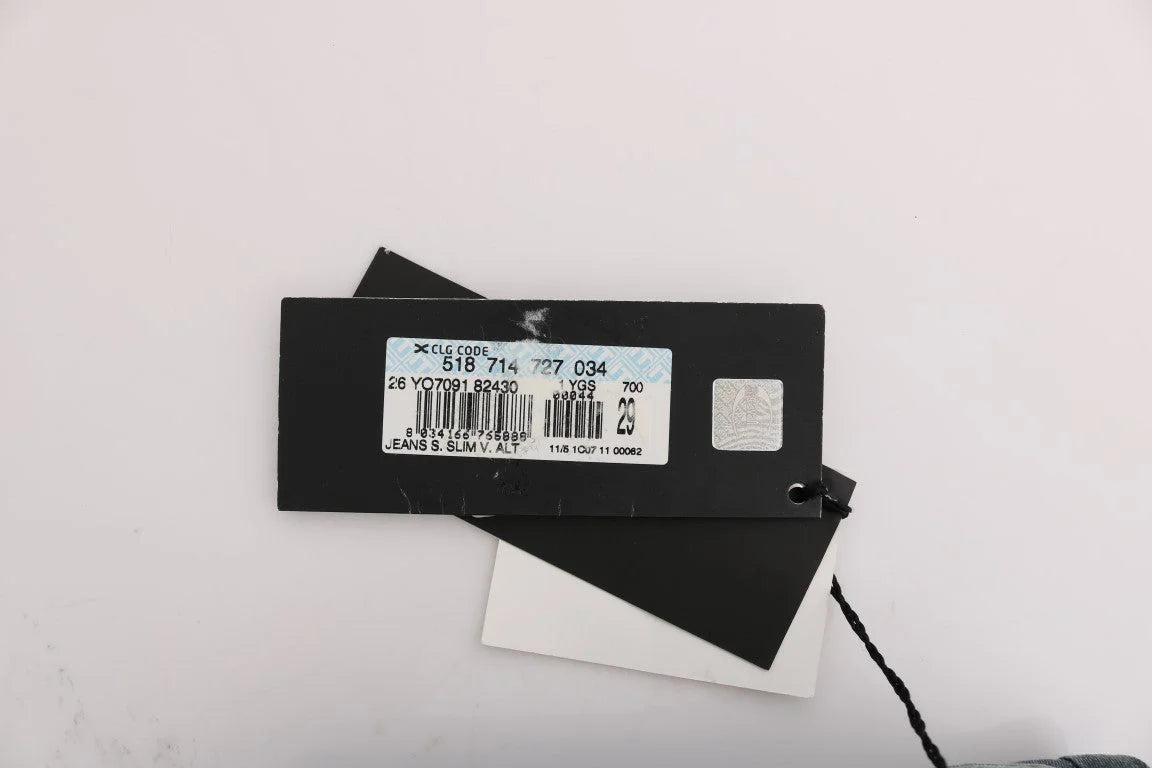 Cavalli Blue Wash Cotton Blend Slim Fit Jeans - W26 - Jeans