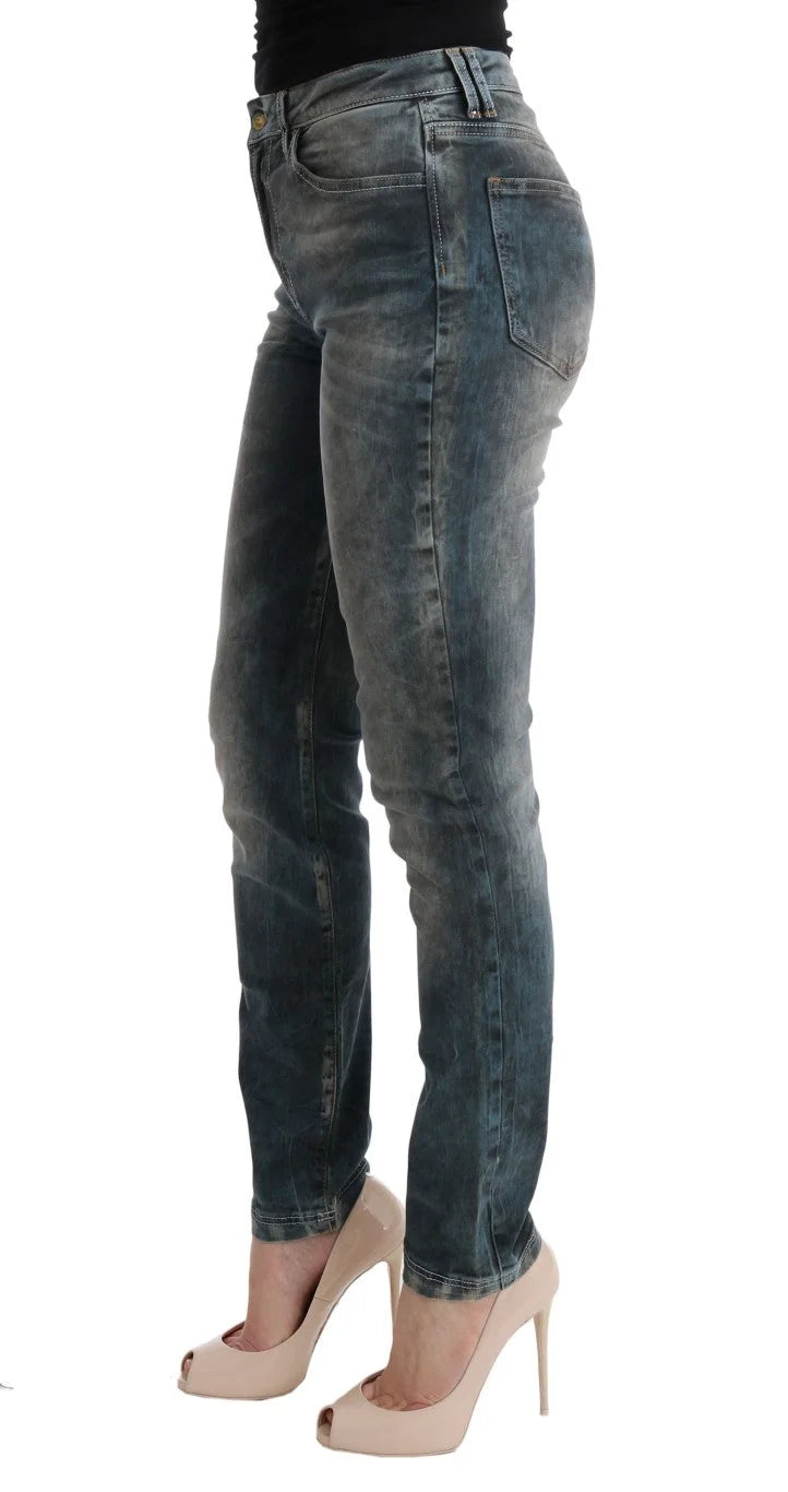 Cavalli Blue Wash Cotton Blend Slim Fit Jeans - W26 - Jeans