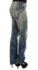 Cavalli Blue Wash Cotton Slim Fit Bootcut Jeans - W26 - Jeans