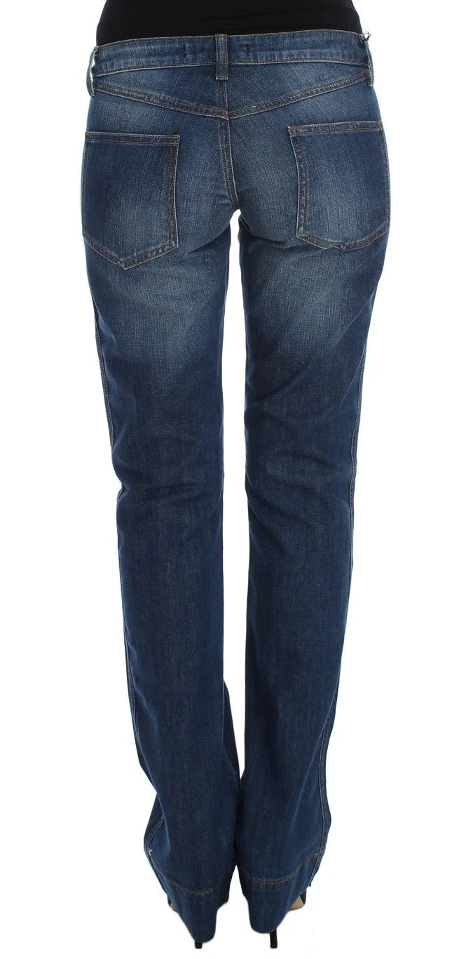 Cavalli Blue Wash Cotton Stretch Boot Cut Jeans - W24 - Jeans