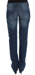 Cavalli Blue Wash Cotton Stretch Boot Cut Jeans - W24 - Jeans