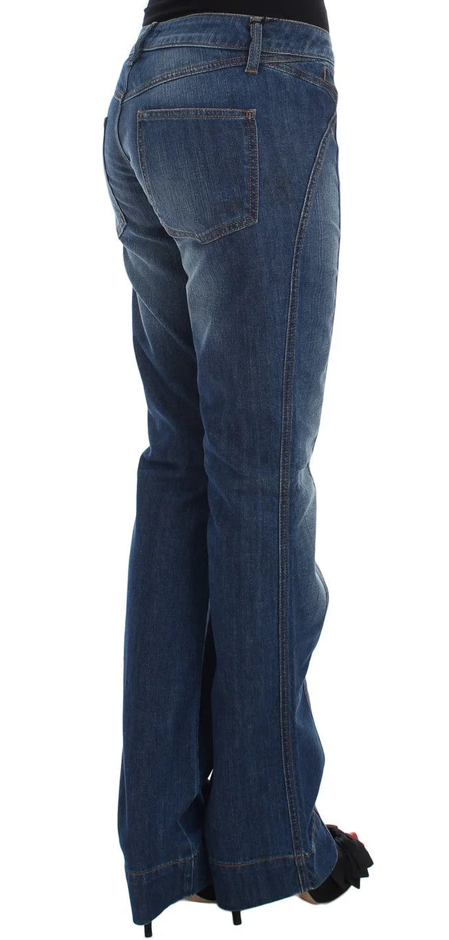 Cavalli Blue Wash Cotton Stretch Boot Cut Jeans - W24 - Jeans