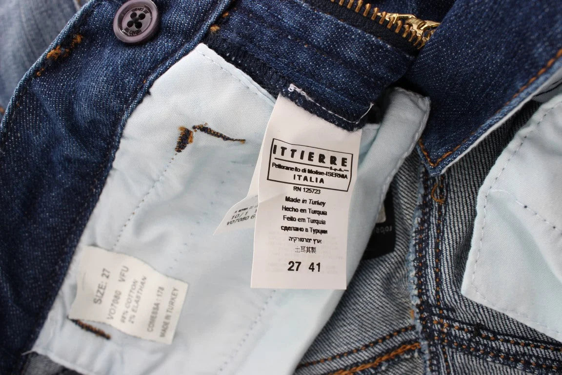 Cavalli Blue Wash Cotton Stretch Boot Cut Jeans - W24 - Jeans