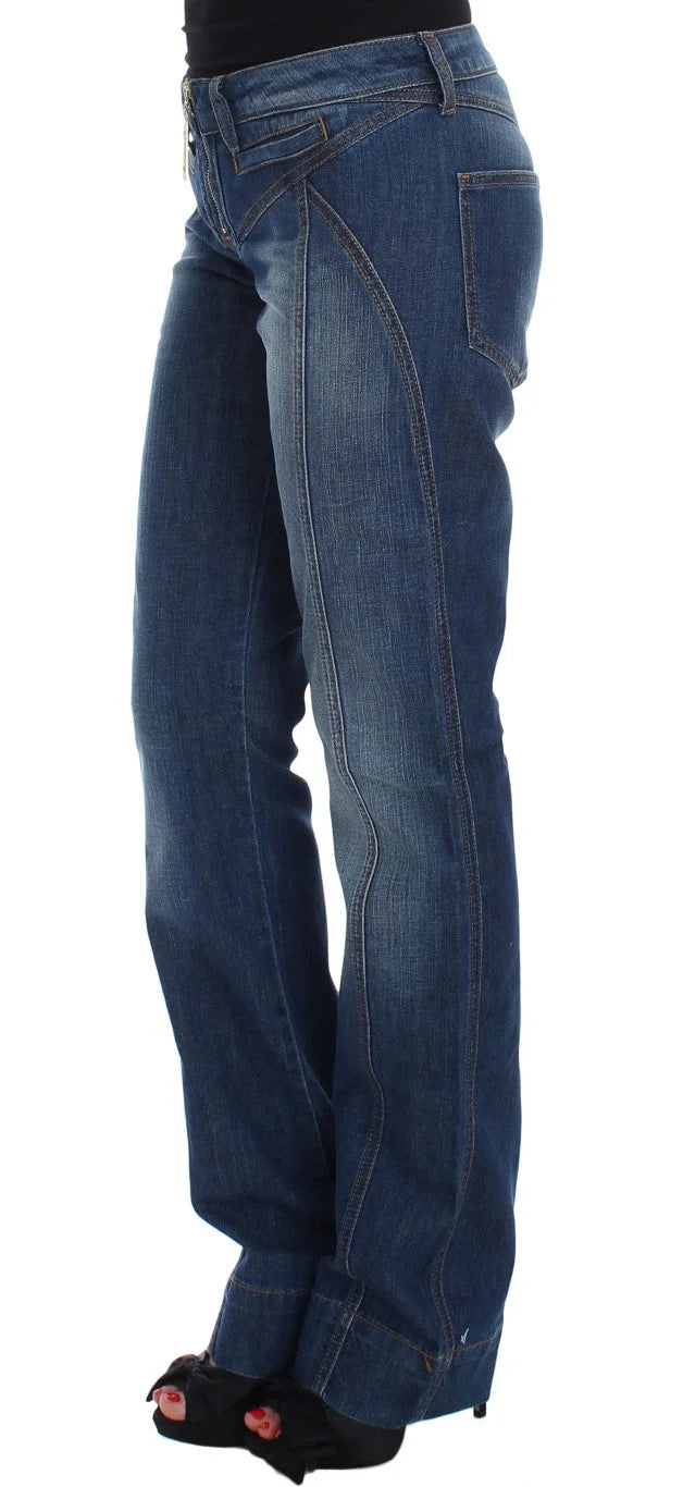Cavalli Blue Wash Cotton Stretch Boot Cut Jeans - W24 - Jeans