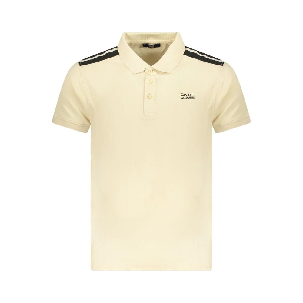 Cavalli Class Beige Cotton Men Polo Shirt - XXL - Polos