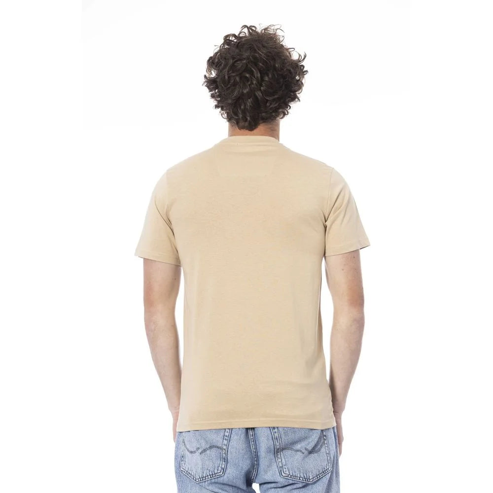 Cavalli Class Beige Cotton Men T-Shirt - T-Shirts