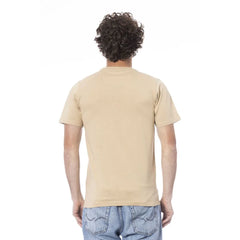 Cavalli Class Beige Cotton Men T-Shirt - XL - T-Shirts