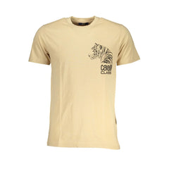 Cavalli Class Beige Cotton T-Shirt - T-Shirts
