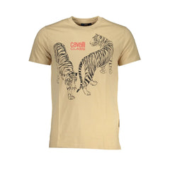 Cavalli Class Beige Cotton T-Shirt - T-Shirts