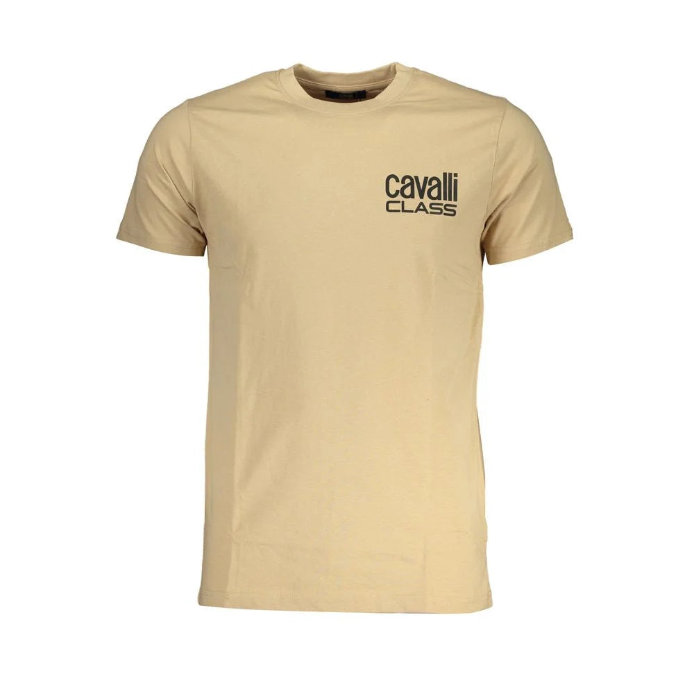 Cavalli Class Beige Cotton T-Shirt - XXL - T-Shirts