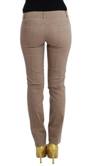 Cavalli Class Beige Dress Skinny Slim Straight Chinos Pants - IT40