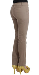 Cavalli Class Beige Dress Skinny Slim Straight Chinos Pants - IT40