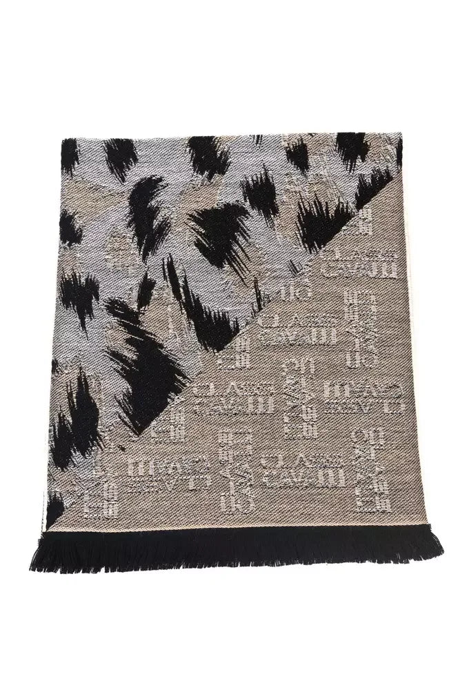 Cavalli Class Beige Wool Men Scarf - Scarves & Shawls