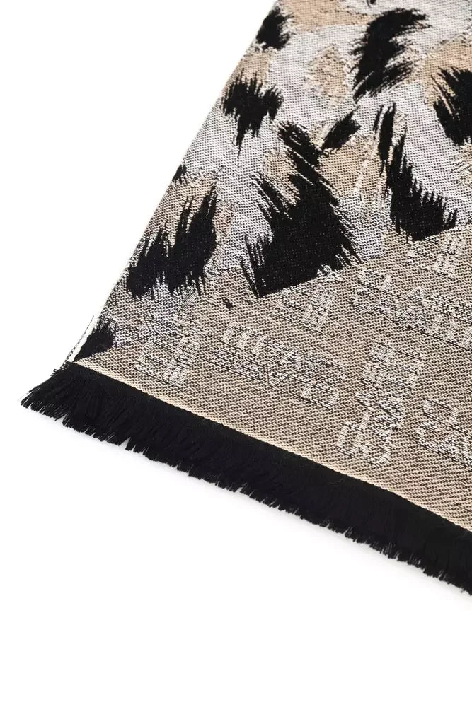 Cavalli Class Beige Wool Men Scarf - Scarves & Shawls