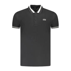Cavalli Class Black Cotton Men Polo Shirt - Polos