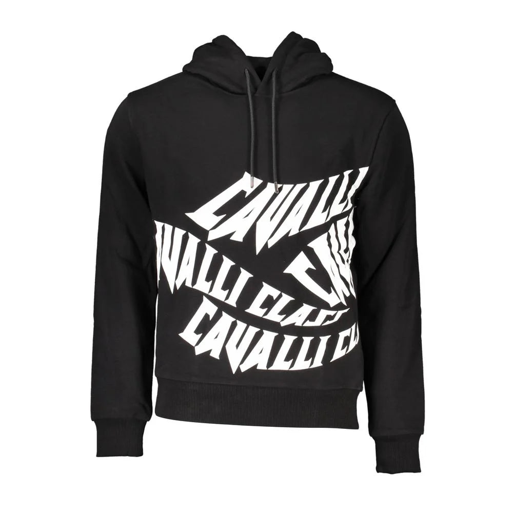 Cavalli Class Black Cotton Men Sweater - Hoodies