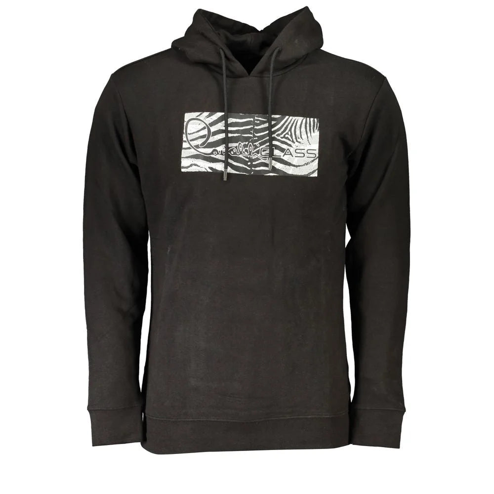 Cavalli Class Black Cotton Men Sweater - Sweatshirts