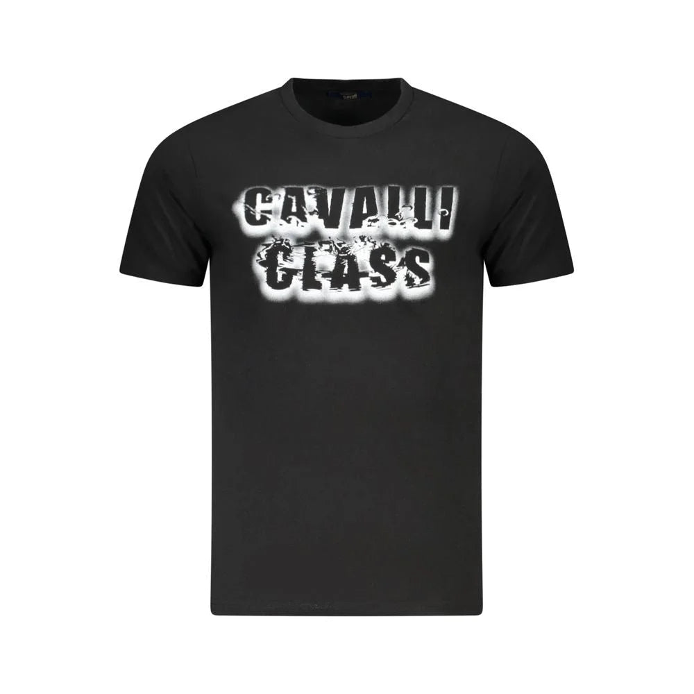 Cavalli Class Black Cotton Men T-Shirt - T-Shirts
