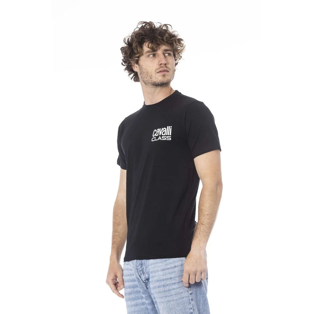 Cavalli Class Black Cotton Men T-Shirt - T-Shirts