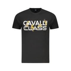 Cavalli Class Black Cotton Men T-Shirt - T-Shirts