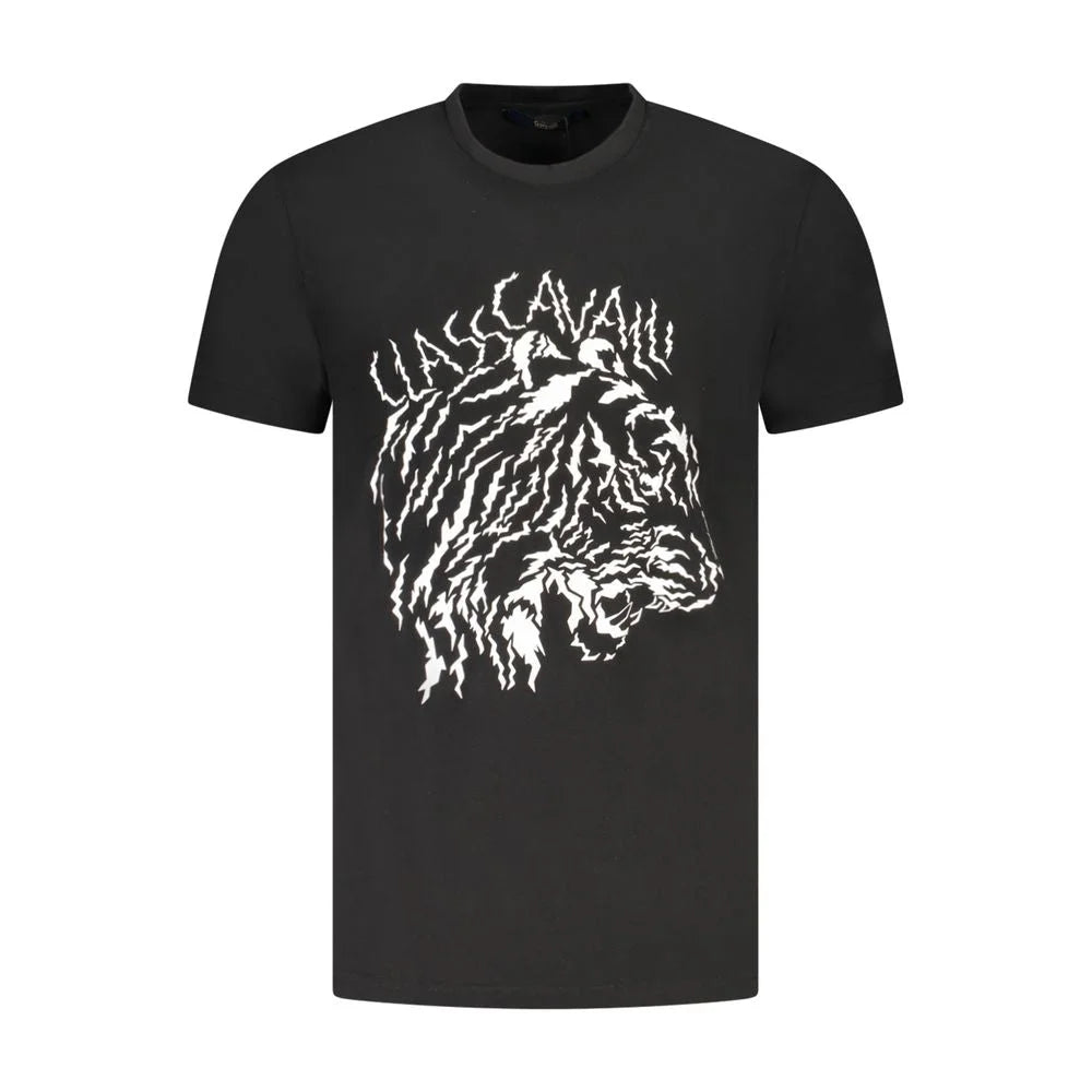 Cavalli Class Black Cotton Men T-Shirt - T-Shirts