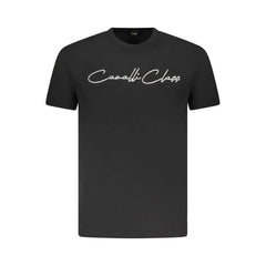 Cavalli Class Black Cotton Men T-Shirt - T-Shirts