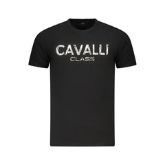Cavalli Class Black Cotton Men T-Shirt - T-Shirts