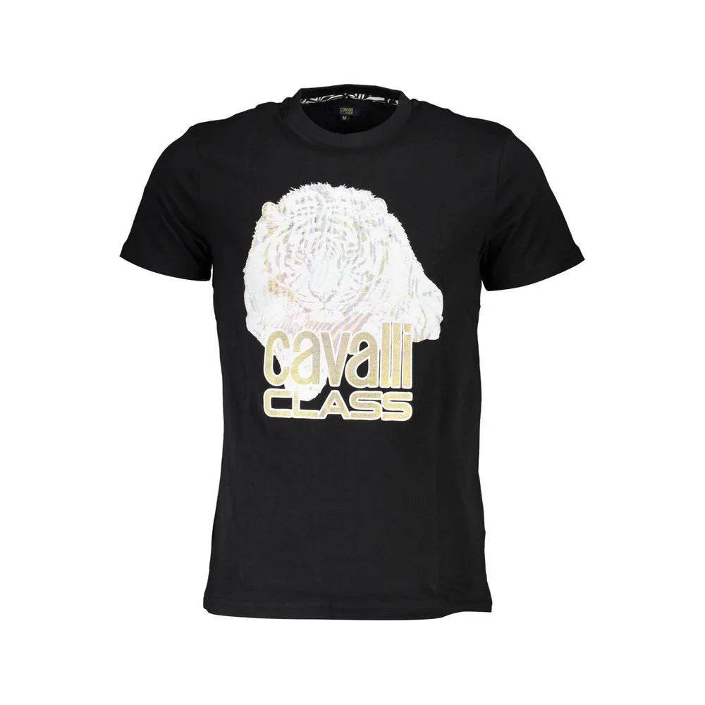 Cavalli Class Black Cotton Men T-Shirt - XL - T-Shirts