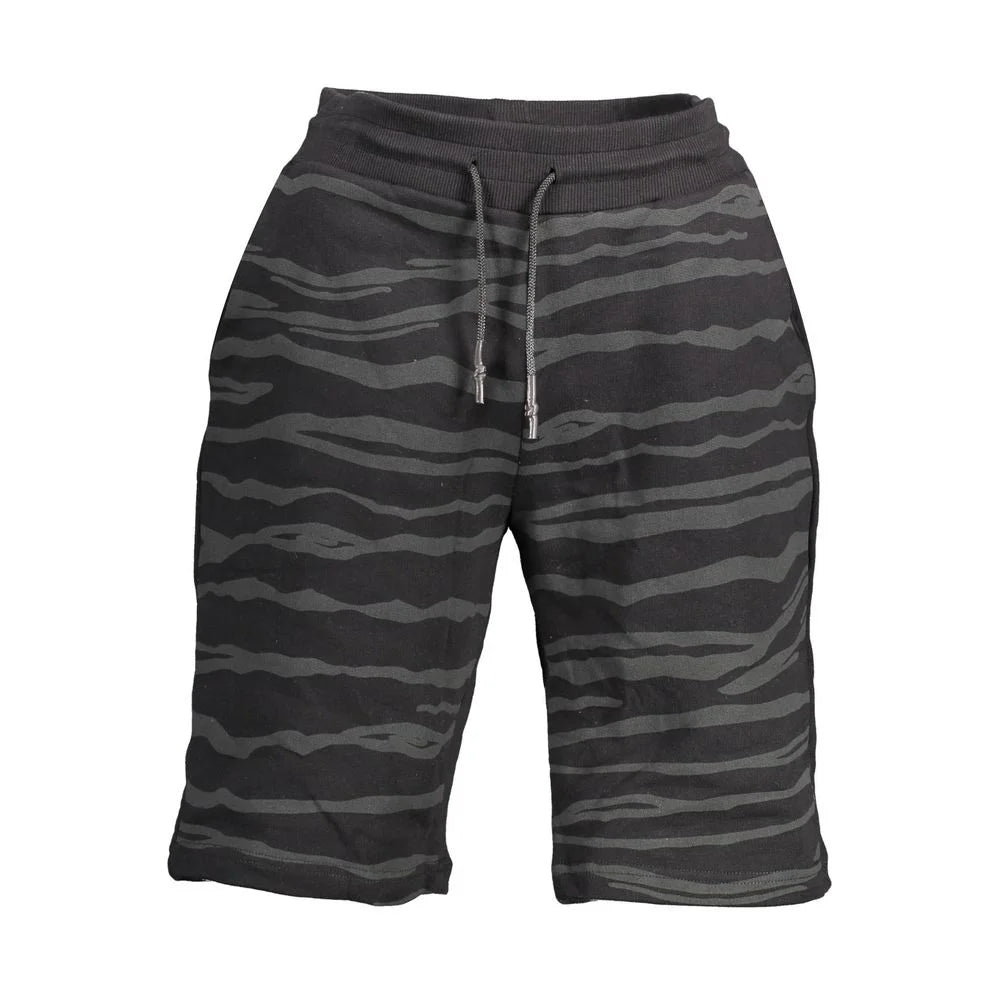 Cavalli Class Black Cotton Pant - Jogger Shorts