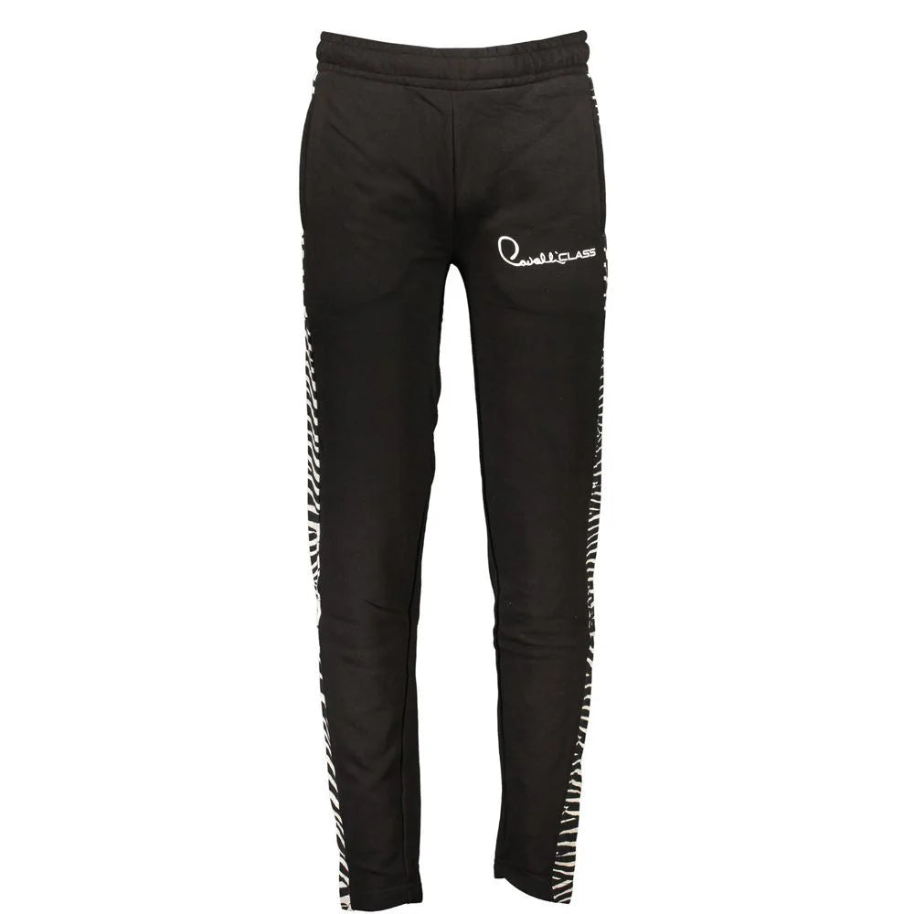Cavalli Class Black Cotton Pant - Joggers
