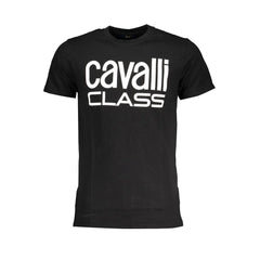 Cavalli Class Black Cotton T-Shirt - T-Shirts