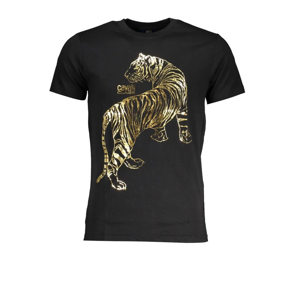 Cavalli Class Black Cotton T-Shirt - XL - T-Shirts