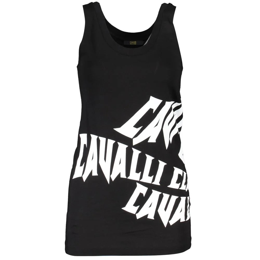 Cavalli Class Black Cotton Tank Top
