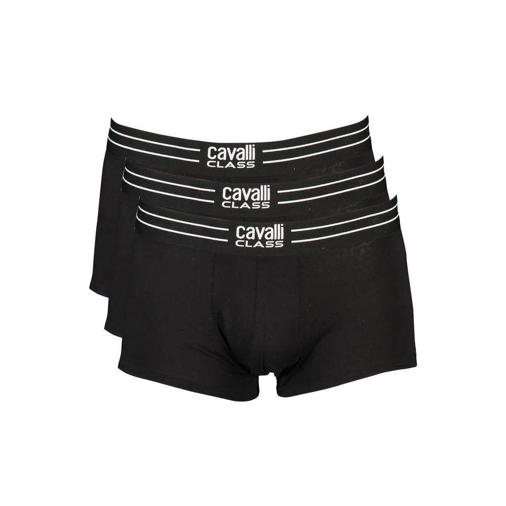 Cavalli Class Black Cotton Underwear - S - Boxer Briefs