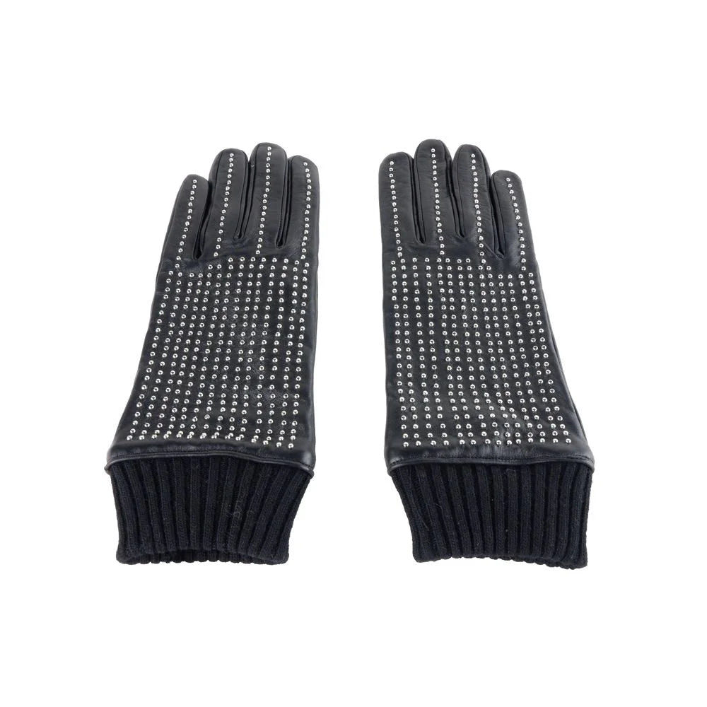 Cavalli Class Black Lambskin Men Glove - 9|L - Gloves & Mittens