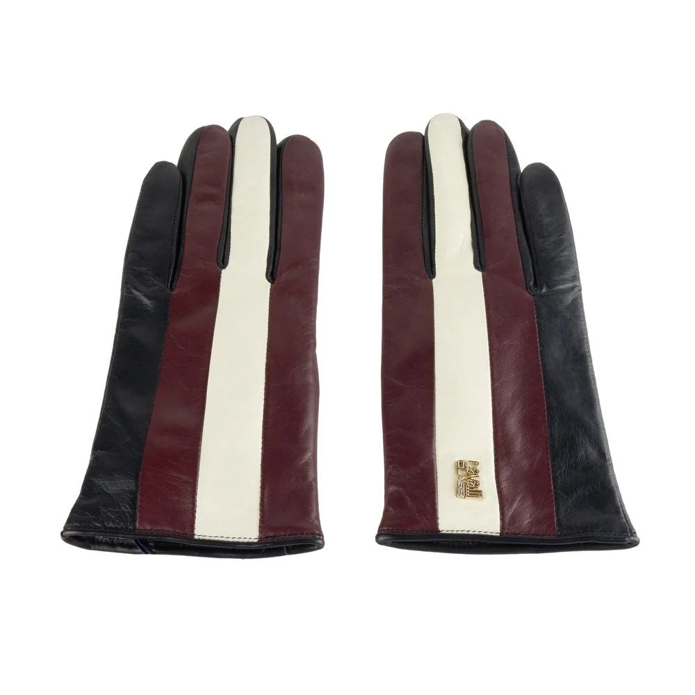Cavalli Class Black Lambskin Women Glove - 7.5|S - Gloves & Mittens