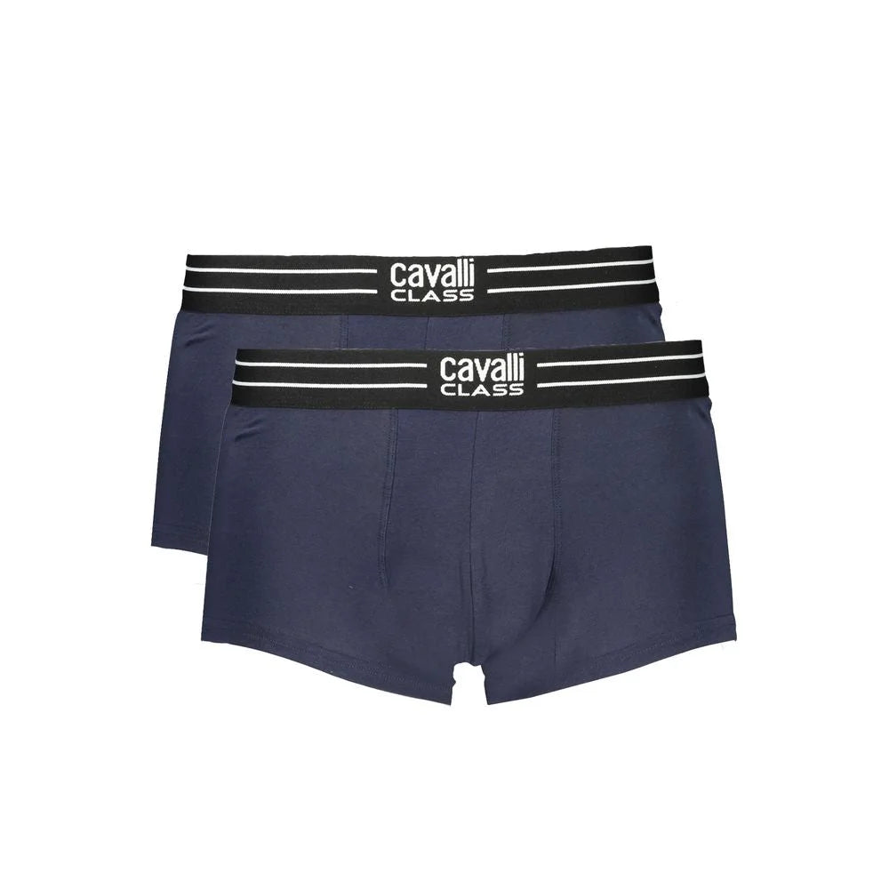 Cavalli Class Blue Cotton Men Boxer - Boxer Briefs