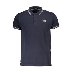 Cavalli Class Blue Cotton Men Polo Shirt - M