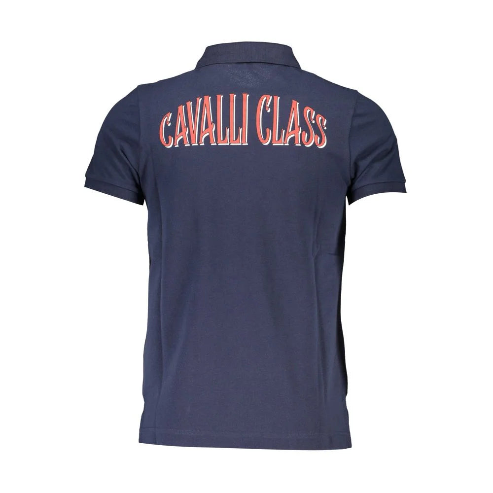 Cavalli Class Blue Cotton Men Polo Shirt - Polos