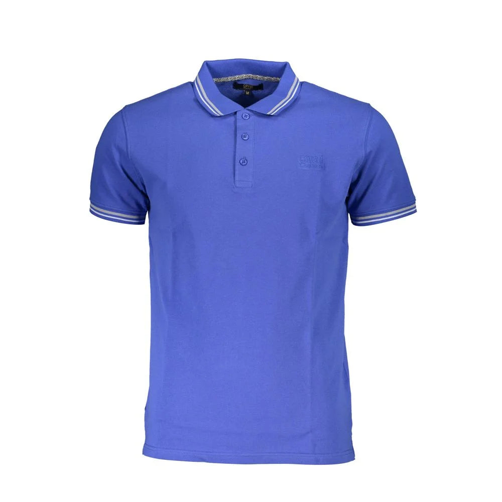 Cavalli Class Blue Cotton Men Polo Shirt - Polos